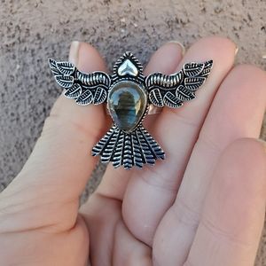 New Labradorite 925 Silver Mystic Ring.